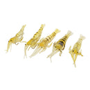 5Pcs Soft Plastic Simulation Prawn Shrimp Saltwater Fishing Lures Hook Artificial Bait Tackle