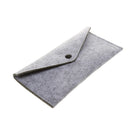 Handmade Wool Felt Glasses Case Eyeglasses Sunglasses Button Case Box Holder Pen Pouch Grey