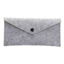 Handmade Wool Felt Glasses Case Eyeglasses Sunglasses Button Case Box Holder Pen Pouch Grey