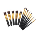 13pcs Wooden Handle Makeup Brushes Set Eyeshadow Eyeliner Foundation - Black