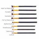 13pcs Wooden Handle Makeup Brushes Set Eyeshadow Eyeliner Foundation - Black