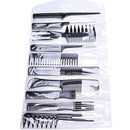 10pcs/set Pro Salon Hair Cut Styling Hairdressing Barbers Combs Brushes with Storage Bag - Black
