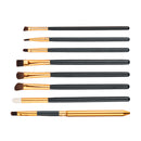 Pack of 8 Makeup Brushes Set Powder Foundation Eyeshadow Eyeliner Lip Brush Wood Handle Black