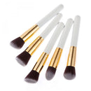 Women Girls Cosmetic Beauty Party Eye Face Makeup Tools 15 Assorted Color Concealer Palette+10Pcs Eyebrow Powder Makeup Brush White Gold