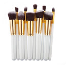 Women Girls Cosmetic Beauty Party Eye Face Makeup Tools 15 Assorted Color Concealer Palette+10Pcs Eyebrow Powder Makeup Brush White Gold