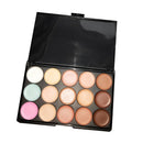 Women Girls Cosmetic Beauty Party Charms Eye Makeup Tools 15-Color Eyeshadow Palette+20Pcs/Set Eyebrow Lip Makeup Brushes Black
