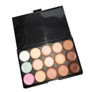 Women Girls Cosmetic Beauty Party Charms Eye Makeup Tools 15-Color Eyeshadow Palette+20Pcs/Set Eyebrow Lip Makeup Brushes Black
