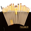 Women Girls Cosmetic Beauty Tools Eye Makeup 15-Color Eyeshadow Palette+20Pcs/Set Eyebrow Lip Liner Makeup Brushes Brown Gold