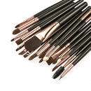 15-Color Concealer Palette+20Pcs Eyebrow Lip Liner Makeup Brush Black Coffee