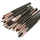15-Color Concealer Palette+20Pcs Eyebrow Lip Liner Makeup Brush Black Coffee