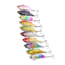 10Pcs Multicolored ABS Plastic VIB Fishing Lures Crankbait Tackle Hooks