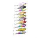 10Pcs Multicolored ABS Plastic VIB Fishing Lures Crankbait Tackle Hooks