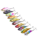10Pcs Multicolored ABS Plastic VIB Fishing Lures Crankbait Tackle Hooks