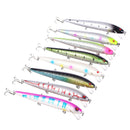 Set of 8 Hard Plastic Fishing Lures Baits Crankbaits Tackle Hooks 14cm/15.8g