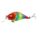 Set of 10 Hard ABS Plastic Fishing Lures Baits with 2 Treble Hooks Size 6
