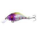 Set of 10 Hard ABS Plastic Fishing Lures Baits with 2 Treble Hooks Size 6