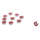 Replacement Pack of 10 Abec-7 Longboard Skateboard Bearings Fast Racing Red