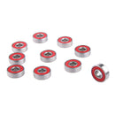 Replacement Pack of 10 Abec-7 Longboard Skateboard Bearings Fast Racing Red