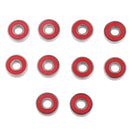 Replacement Pack of 10 Abec-7 Longboard Skateboard Bearings Fast Racing Red