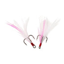 5pcs Carbon Steel Sharp Fishing Treble Hooks with Feather Accessories 6