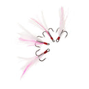 5pcs Carbon Steel Sharp Fishing Treble Hooks with Feather Accessories 6