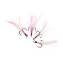 5pcs Carbon Steel Sharp Fishing Treble Hooks with Feather Accessories 6