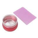 2pcs Metal Silica Gel Nail Art Stamping Stamper Scraping Scraper Set Red