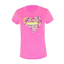 Women Cycling Round Neck Sports Athletic Quick Dry Breathable T-Shirt Short Sleeve Shirt Rose S
