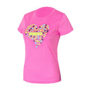 Ladies Women Cycling Running Round Neck Sports Quick Dry T-Shirt Breathable Short Sleeve Tee Shirt Rose L
