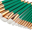 15pcs Pro Beauty Makeup Brushes Set Blending Contour Foundation Crease Brush