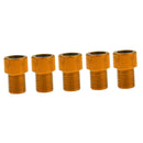 Ultra light Convenient Easy To Install Presta To Schrader Valve Adapter PACK OF 5PCS 0.63 inch Gold