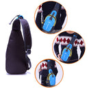 Unisex Single Shoulder Chest Bag Shopping Dating Camping Messenger Bag Blue