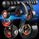 Abdominal Exercise Roller Body Fitness Power Strength Training Equipment 3-Wheel with Knee Pad