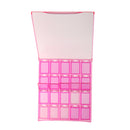 Pink Empty Plastic Nail Art Case Glitter Powder Display Box Container Case