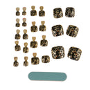24pcs Metallic Toe Nails Full Cover Pedicure Artificial Nail Art Tips with Tool - Leopard Pattern