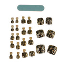 24pcs Metallic Toe Nails Full Cover Pedicure Artificial Nail Art Tips with Tool - Leopard Pattern