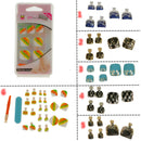 24pcs Metallic Toe Nails Full Cover Pedicure Artificial Nail Art Tips with Tool - Leopard Pattern