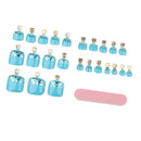 24pcs Metallic Toe Nails Full Cover Pedicure Artificial Nail Art Tips with Tool Blue