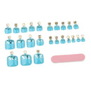 24pcs Metallic Toe Nails Full Cover Pedicure Artificial Nail Art Tips with Tool Blue