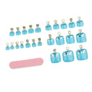 24pcs Metallic Toe Nails Full Cover Pedicure Artificial Nail Art Tips with Tool Blue