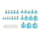 24pcs Metallic Toe Nails Full Cover Pedicure Artificial Nail Art Tips with Tool Blue