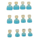24pcs Metallic Toe Nails Full Cover Pedicure Artificial Nail Art Tips with Tool Blue