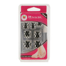 24pcs Metallic Toe Nails Full Cover Pedicure Artificial Nail Art Tips with Nail File - Ghost Pattern