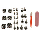 24pcs Metallic Toe Nails Full Cover Pedicure Artificial Nail Art Tips with Nail File - Ghost Pattern