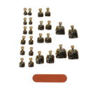 24pcs Metallic Toe Nails Full Cover Pedicure Artificial Nail Art Tips with Tool -