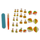 24pcs Metallic Toe Nails Full Cover Pedicure Tips Artificial Nail Art Tools with File - Colorful
