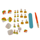 24pcs Metallic Toe Nails Full Cover Pedicure Tips Artificial Nail Art Tools with File - Colorful