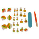 24pcs Metallic Toe Nails Full Cover Pedicure Tips Artificial Nail Art Tools with File - Colorful