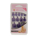 Men Women Glitter Shiny Toe Nail Tips With Nail File Pedicure Manicure Tool Dark Purple