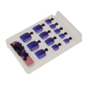 Men Women Glitter Shiny Toe Nail Tips With Nail File Pedicure Manicure Tool Dark Purple